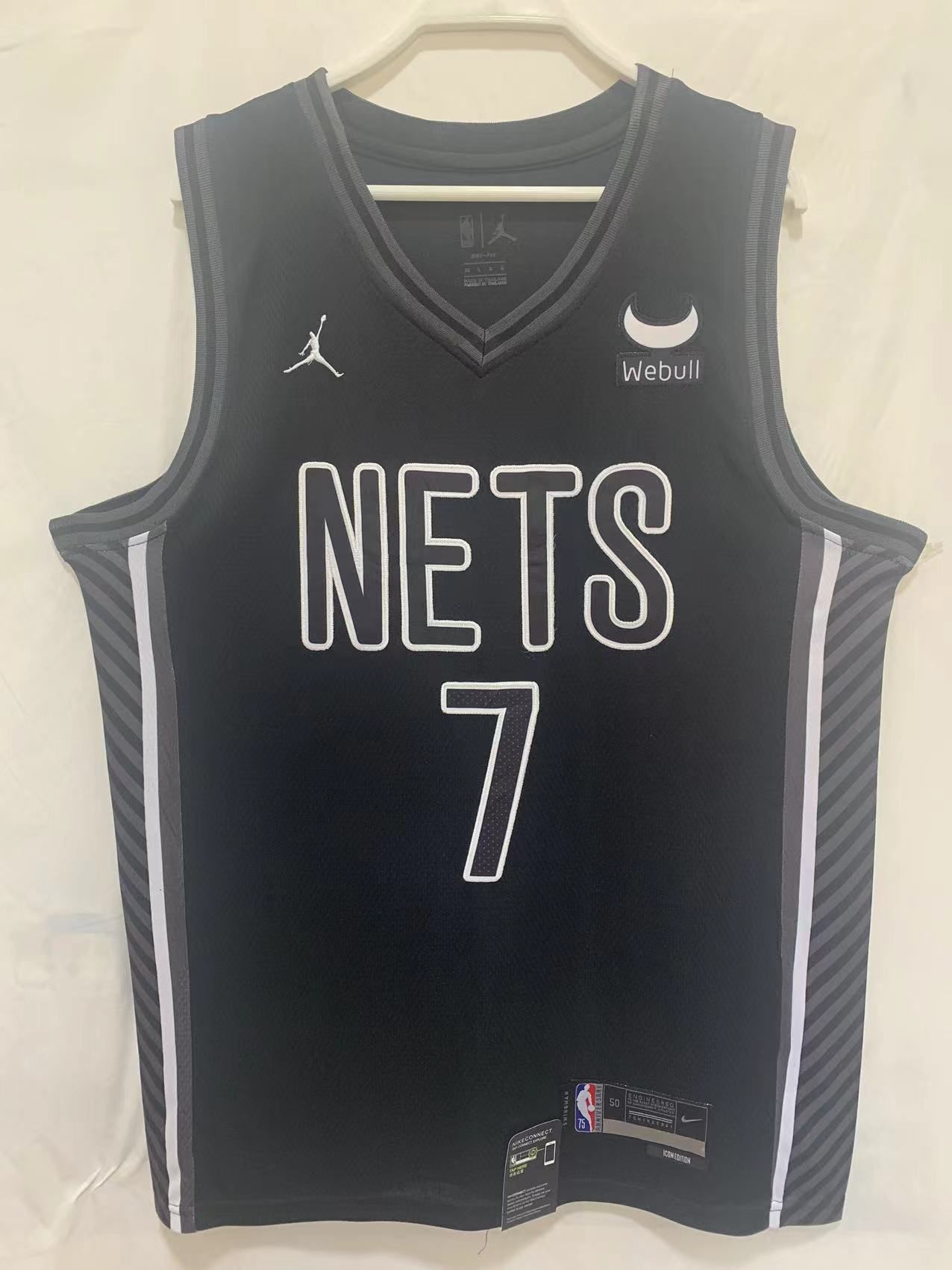 Men Brooklyn Nets 7 Durant Black 22-23 NBA Jersey